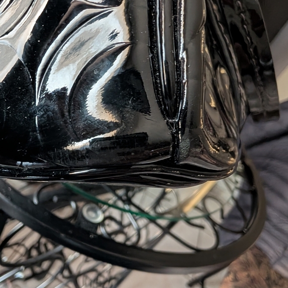 Coach Black Patent Leather Peyton Op Art Double Zip Satchel - Picture 12 of 16